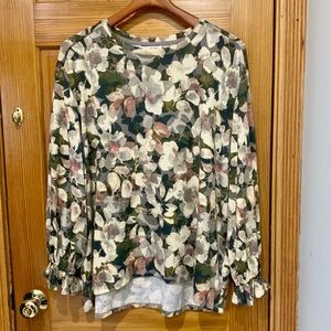 Zac & Rachel Woman Floral Long Sleeve Knit Top - Size 1X